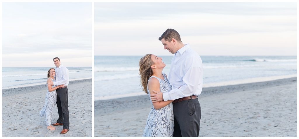 Seacoast, NH engagement photos at Jenness Beach in Rye, NH, photography by halie.