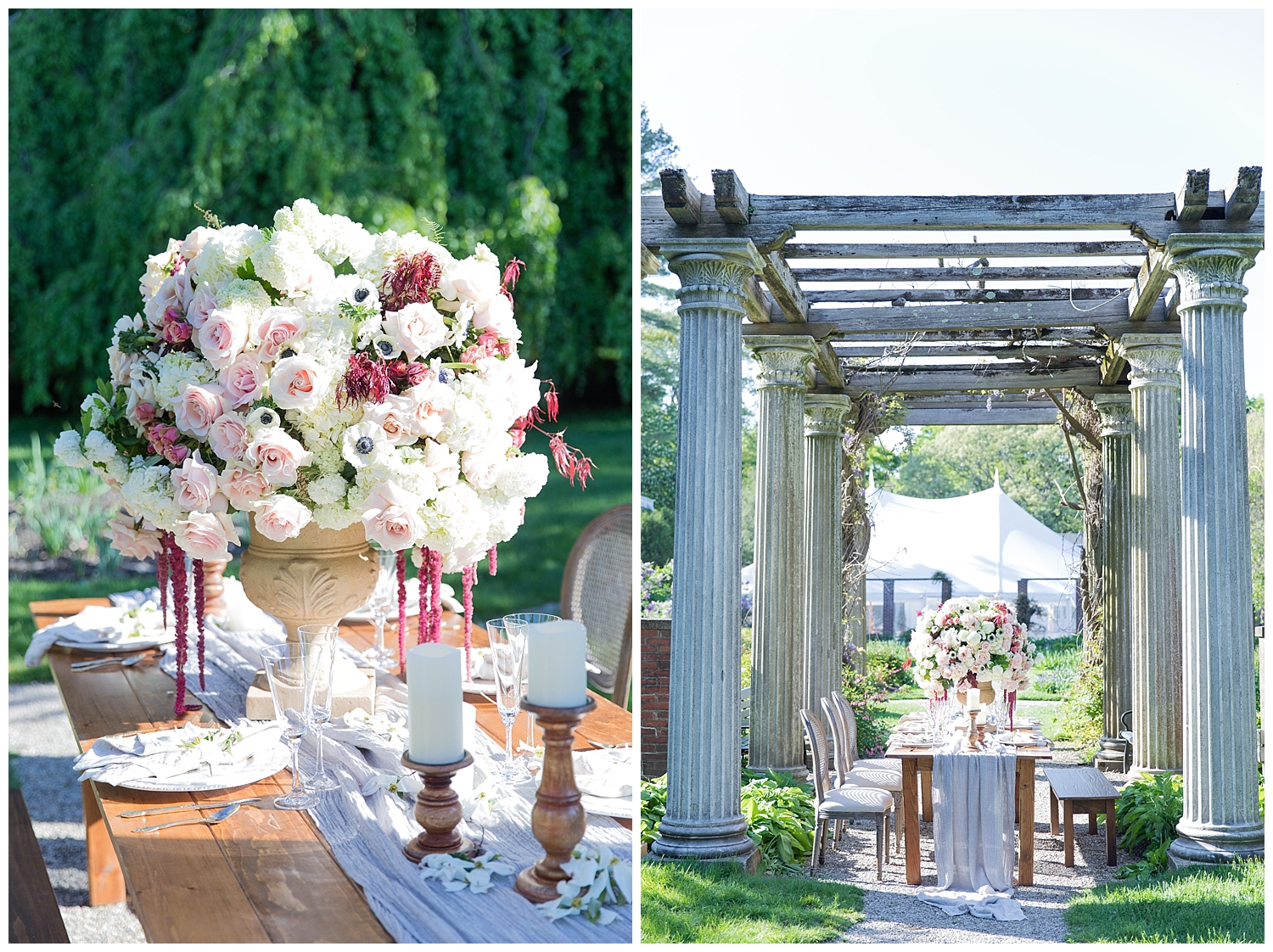 Glen Magna Farms Danvers, Massachusetts wedding inspiration shoot with photography by halie. Rentlas from PEAK Events and florals by Intrigue Designs.