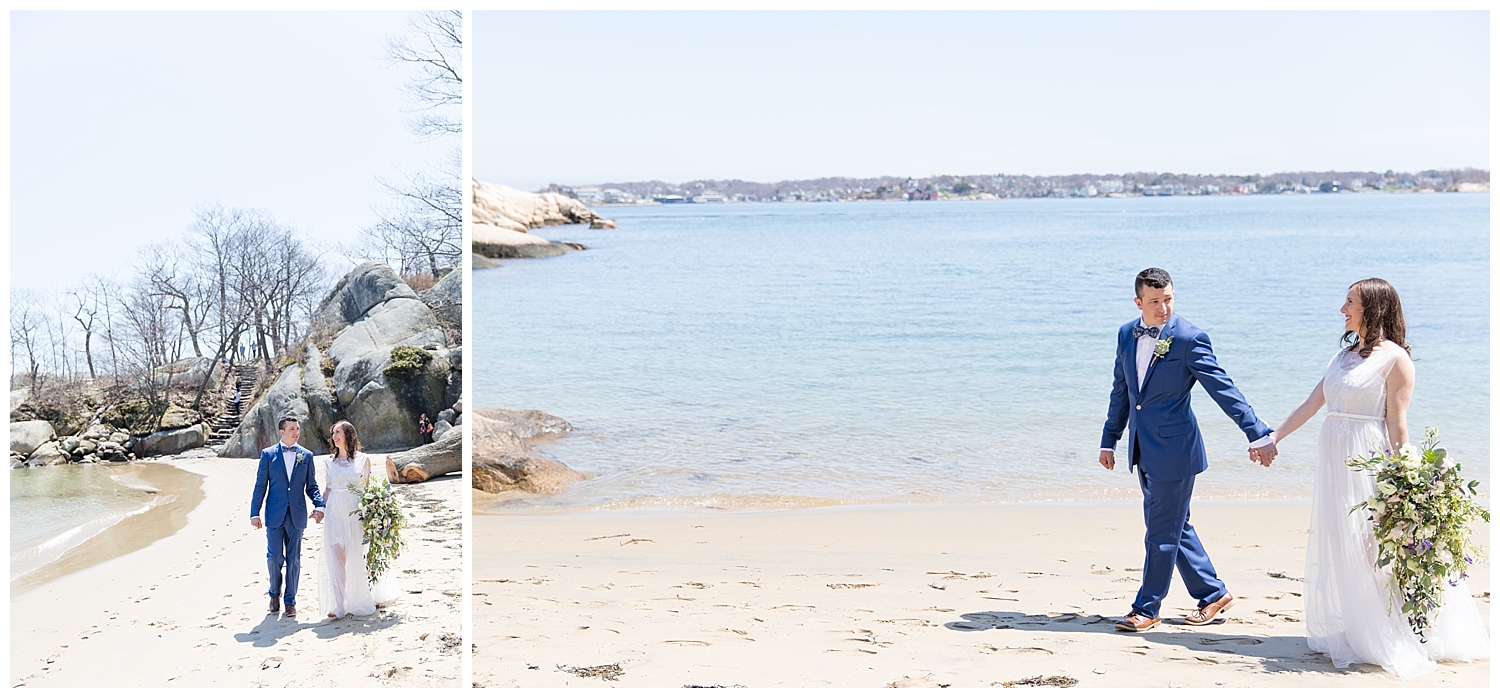 Intimate Coastal, North Shore Elopement at Half Moon Beach in Gloucester, MA. Photography, by Halie Olszowy.