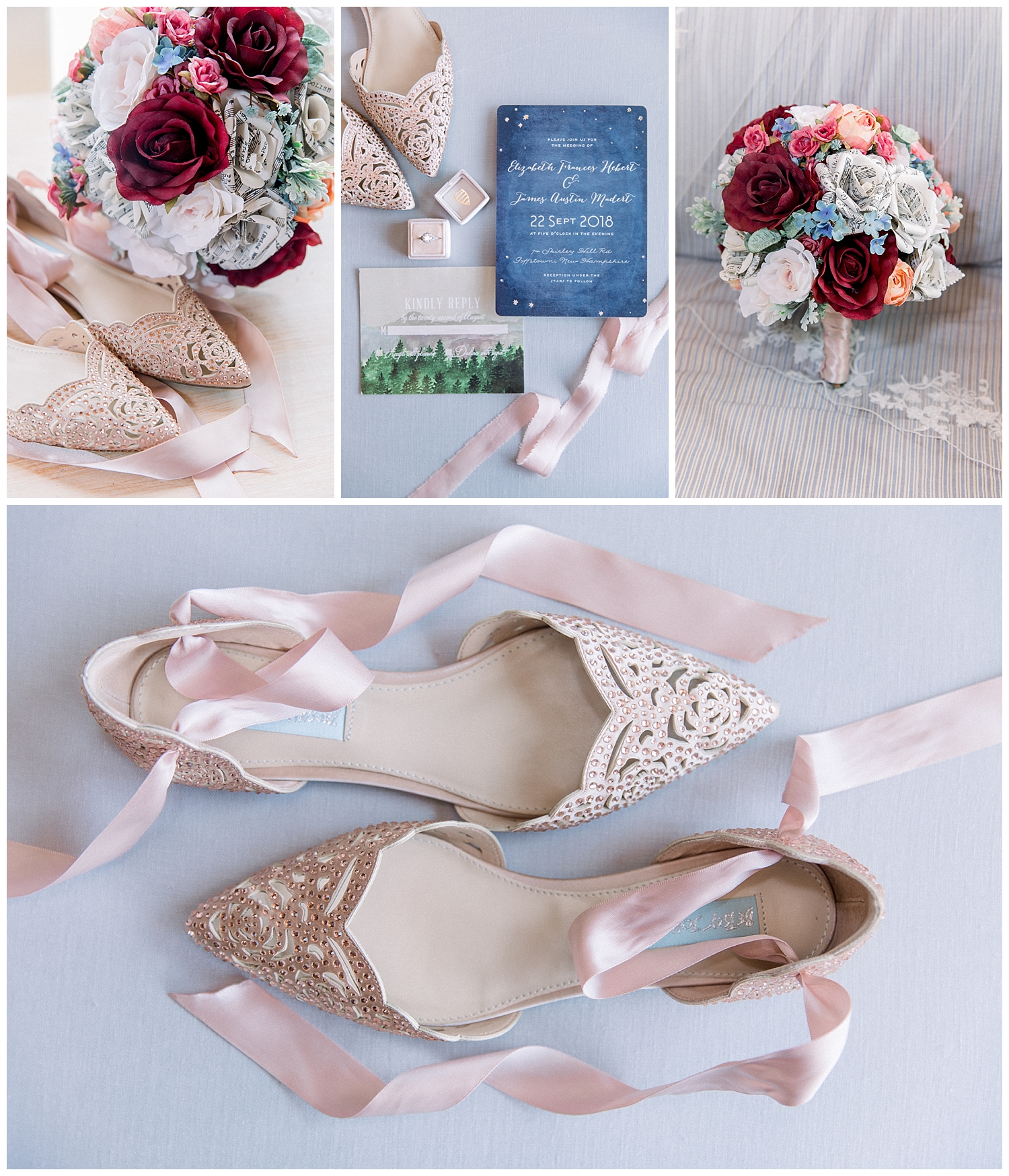 Betsey Johnson wedding shoes at Goffstown, New Hampshire wedding at a private estate. Photography by Halie Olszowy.
