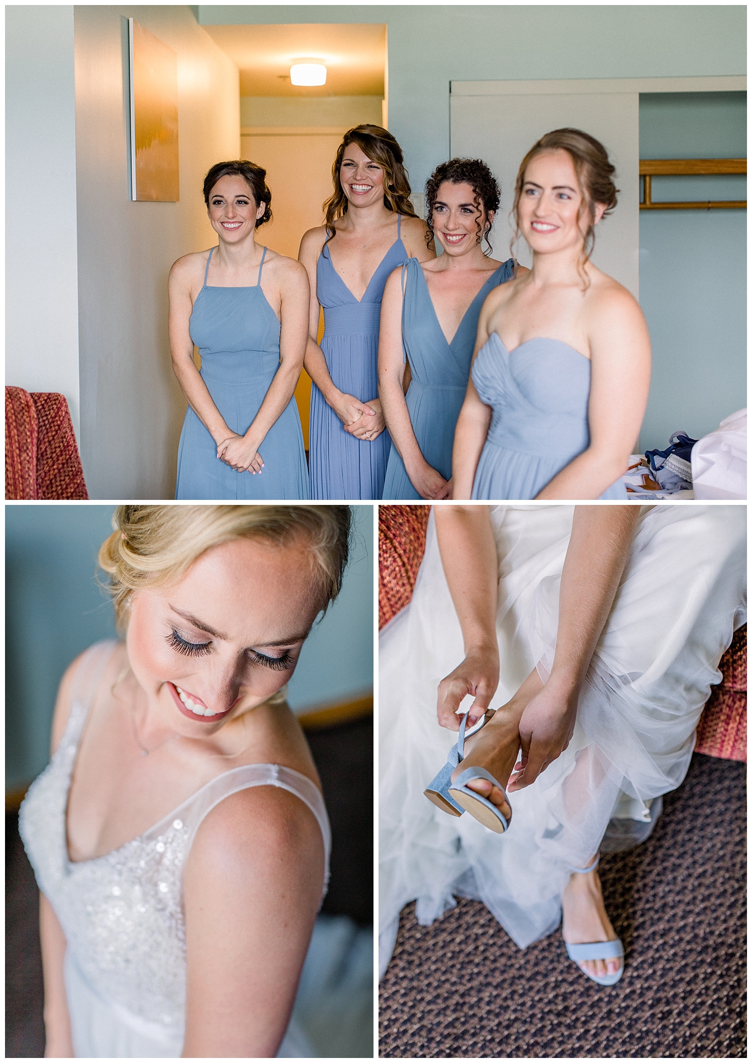 Bridal prep at a Sugarloaf Mountain Resort Wedding in Maine, photos by Halie Olszowy.
