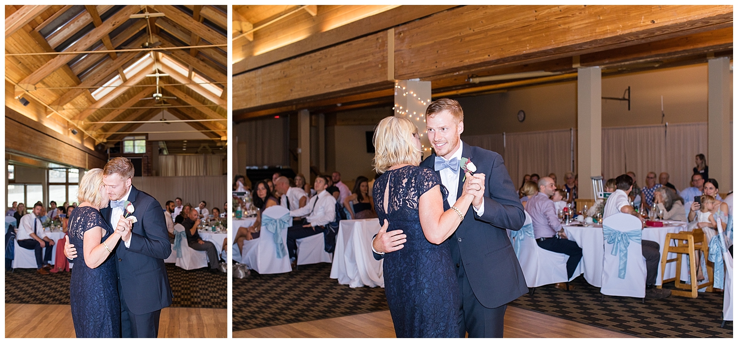 Mother-Son dance at Sugarloaf Mountain Resort Wedding in Maine, photos by Halie Olszowy.