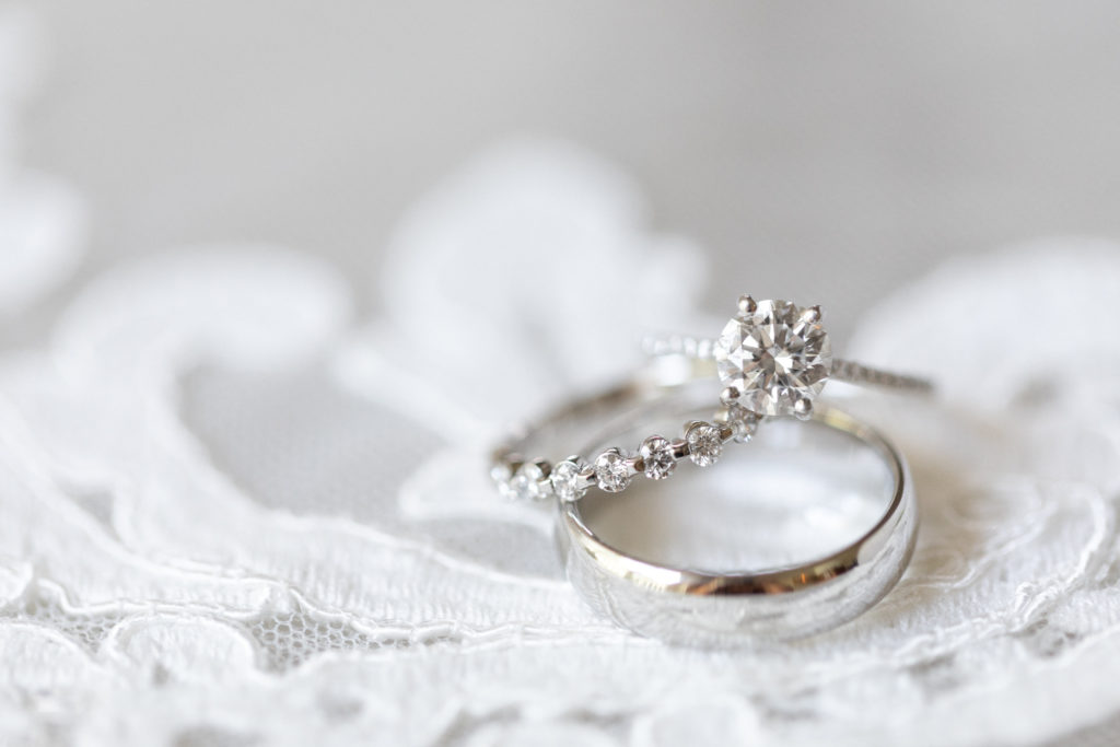 Bedford Village Inn NH Wedding - engagement ring and wedding band photo from Pageo and Long's Jewelers