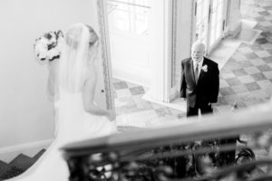 Wedding Day Moments You'll Want to Have - father-daughter reveal at a Massachusetts mansion wedding