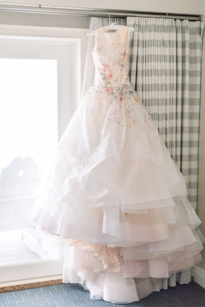Lazaro floral gown at Wentworth by the Sea Country Club wedding