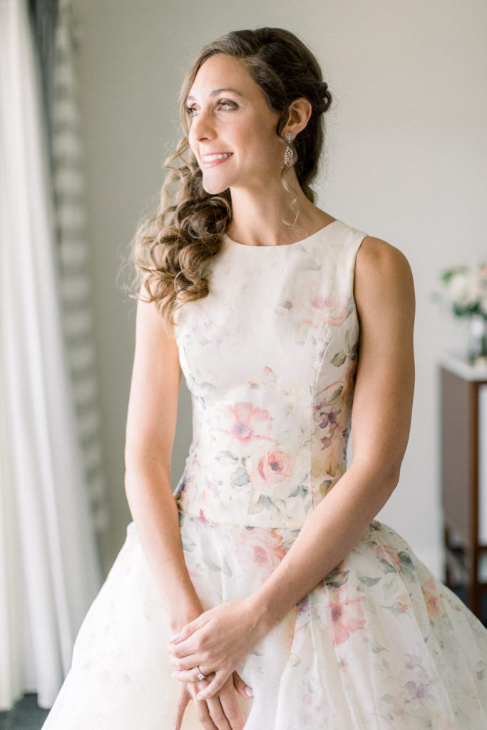 Lazaro floral gown at Wentworth by the Sea Country Club NH wedding