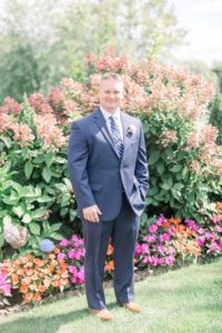 Groom ready for first look, Coastal NH wedding at Abenaqui Country Club in Rye