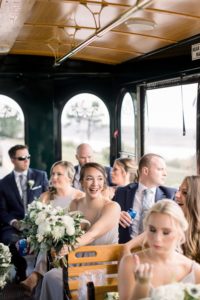 Coastal NH wedding at Abenaqui Country Club in Rye, Seacoast Trolley