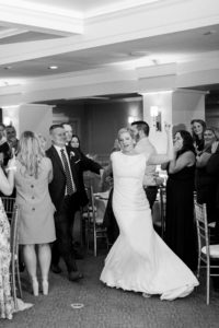 Introductions into reception at Coastal NH wedding at Abenaqui Country Club in Rye