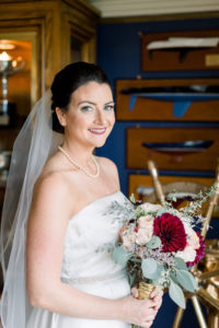 Stamford Yacht Club Wedding - CT Wedding with classic BHLDN strapless wedding dress