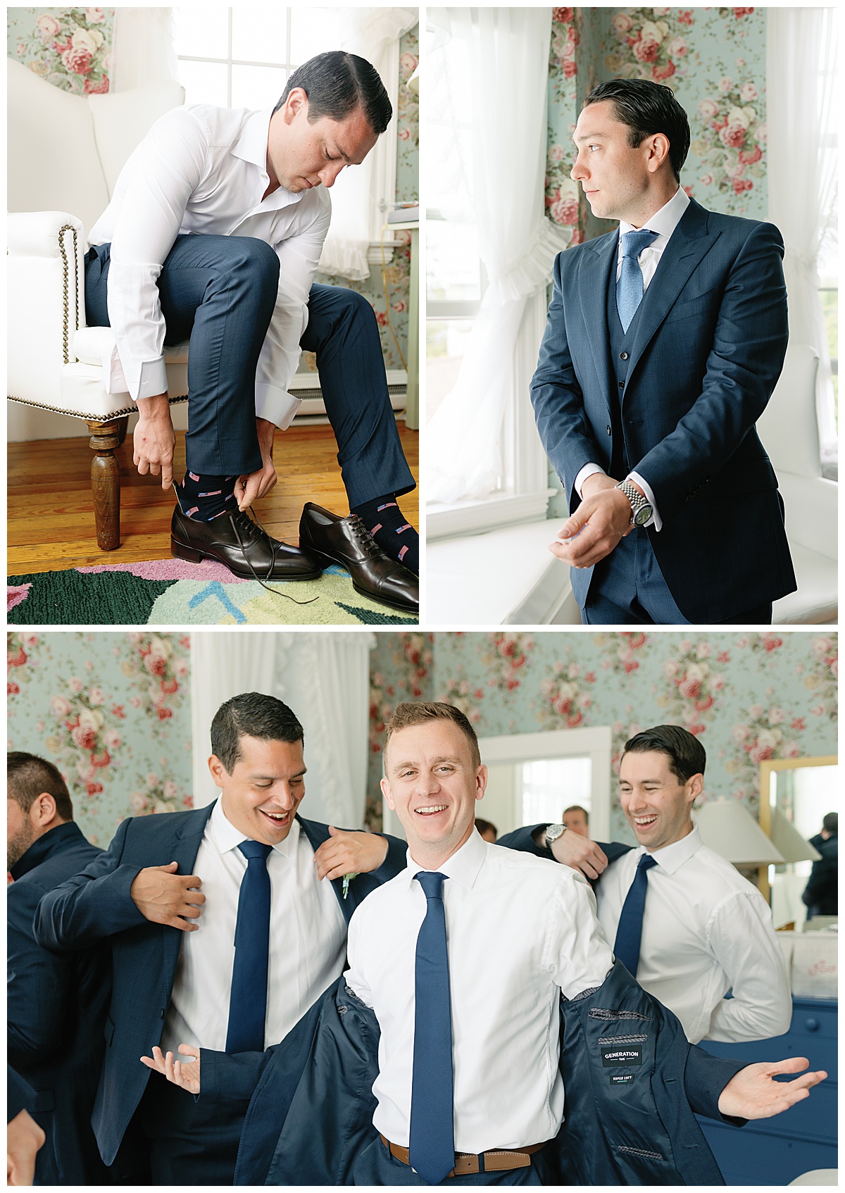 groom and groomsmen at the colony hotel kennebunkport