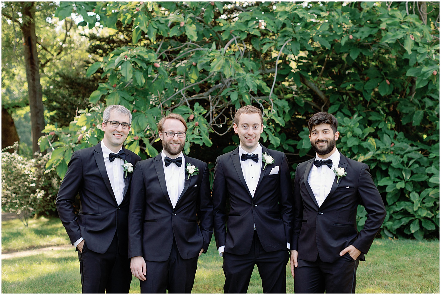 Groom and his groomsmen at Glen Magna Farms