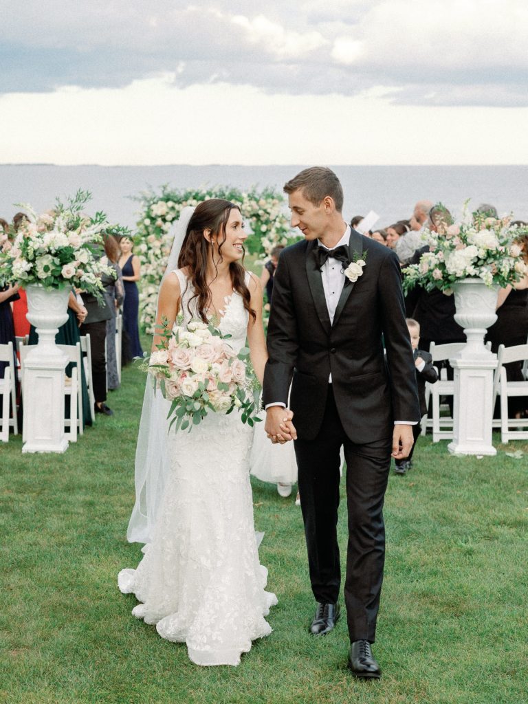 Outdoor ceremony at Rosecliff Newport Mansion