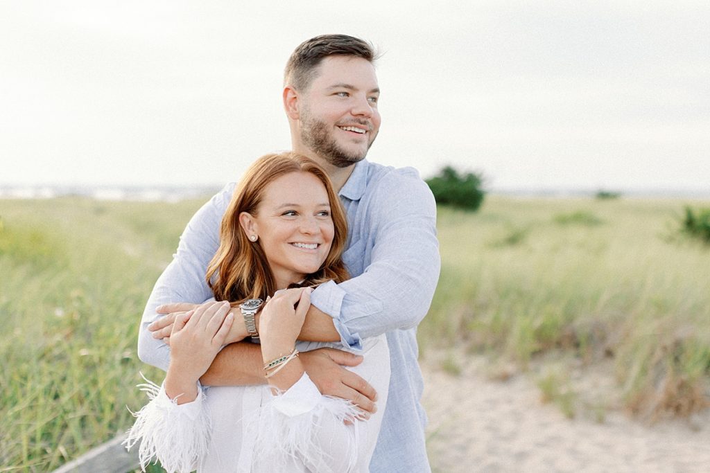 Napatree Point engagement photos in Rhode Island