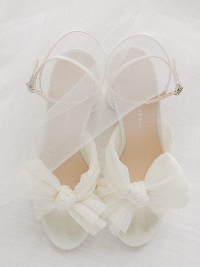 Stunning bridal heels with bow for Newport area wedding