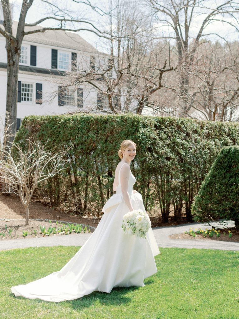 Bride portrait for spring wedding at the Woodstock Inn in Vermont
