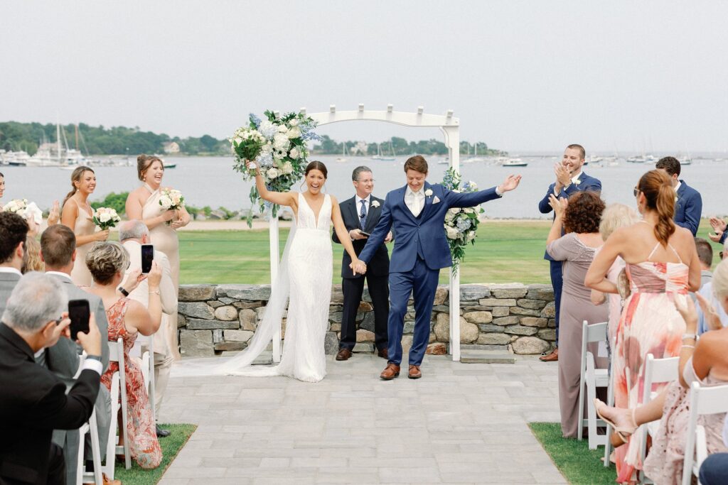 Outdoor wedding ceremony at Wentworth by the Sea
