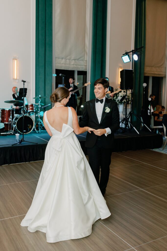 Bride and groom first dance at The Newbury Hotel in Boston