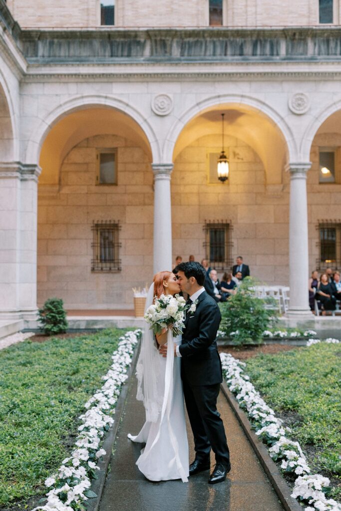 Unique Boston wedding ceremony at the Boston Public Library