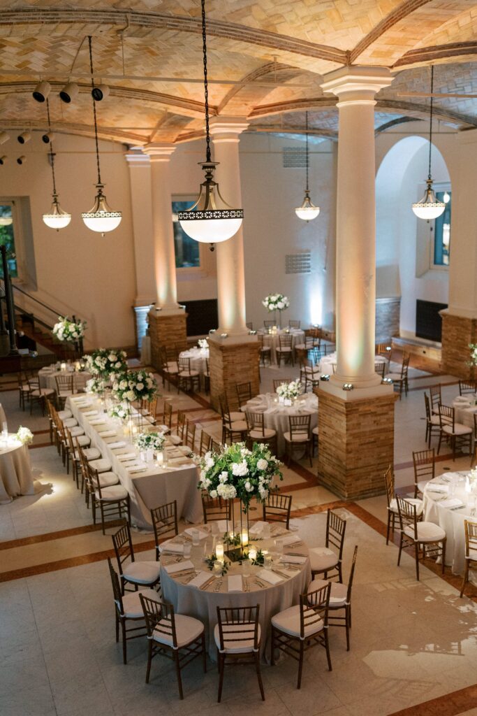Reception set up in the Guastavino Room of the Boston Public Library