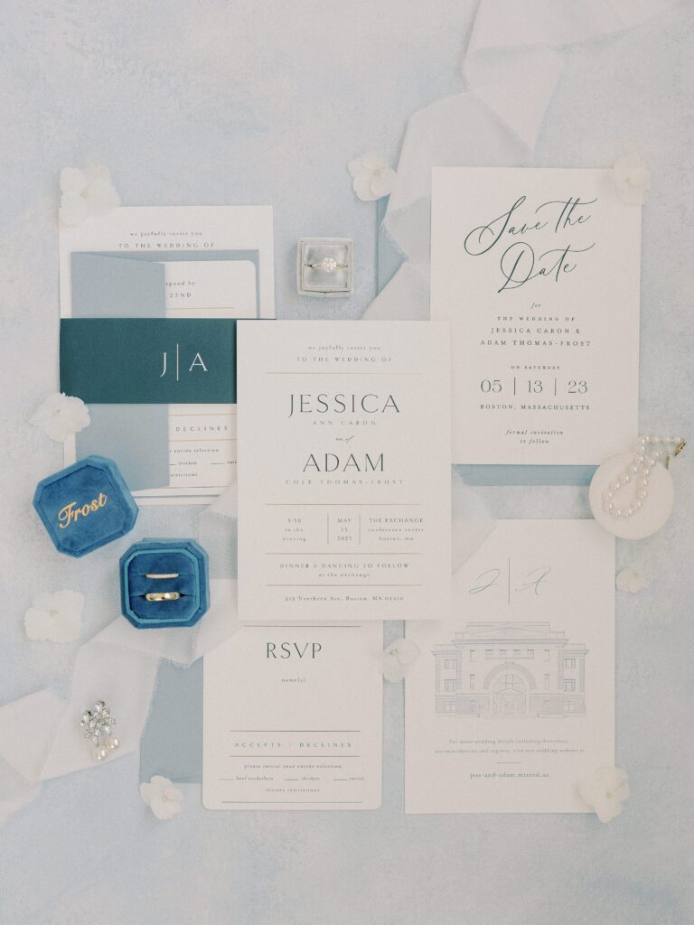 Detail flat lay photo for The Exchange Conference Center Boston wedding