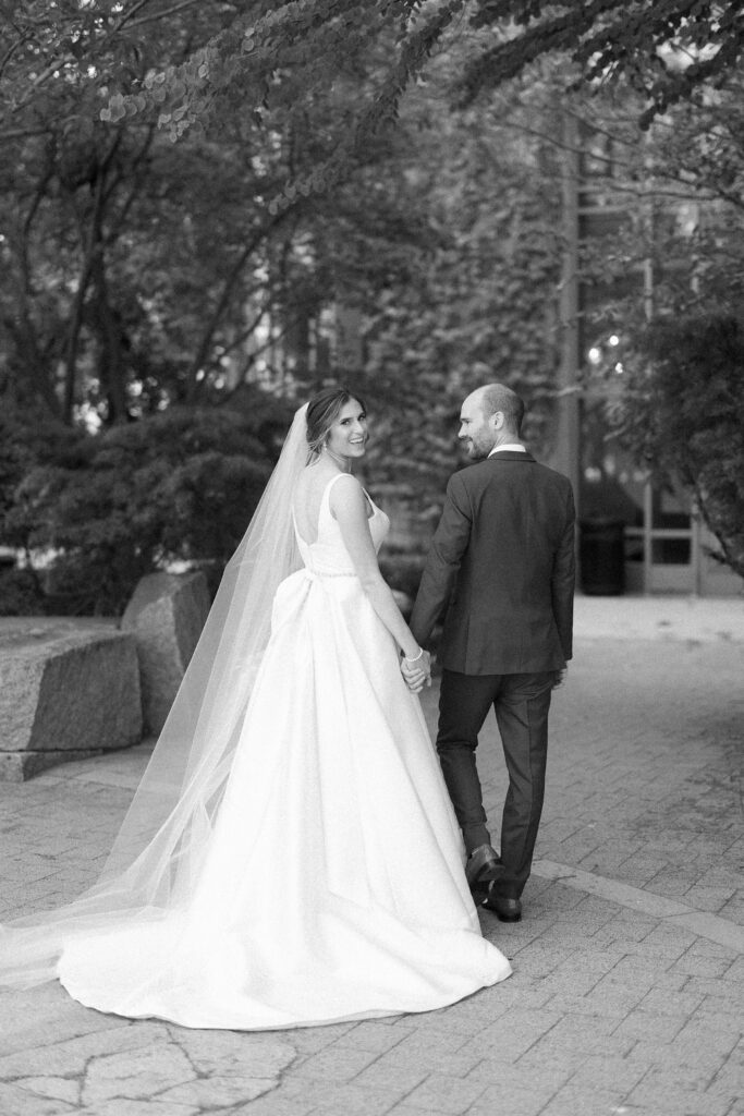 Bride and groom black and white wedding portraits for Boston wedding