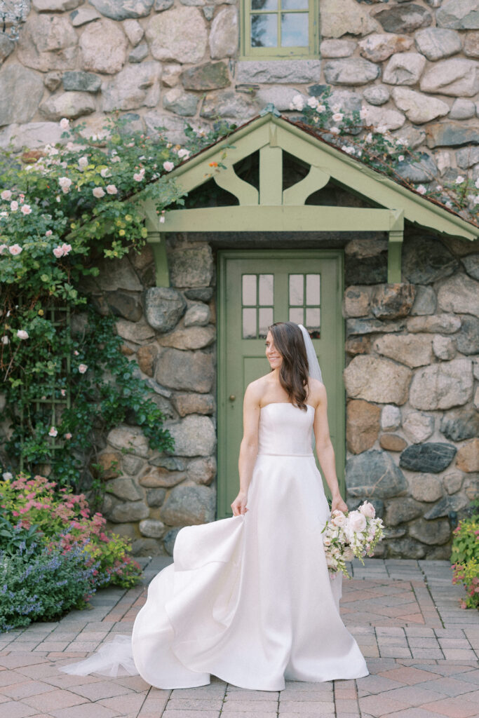 Bridal portrait before ceremony at Willowdale Estate