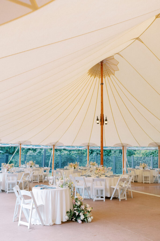 Tent reception area at Willowdale Estate