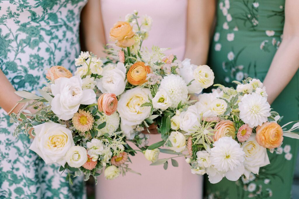 Garden-inspired bouquets for Willowdale Estate wedding