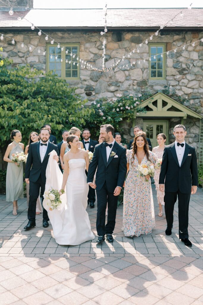 Wedding party portrait for summer North Shore wedding at Willowdale Estate