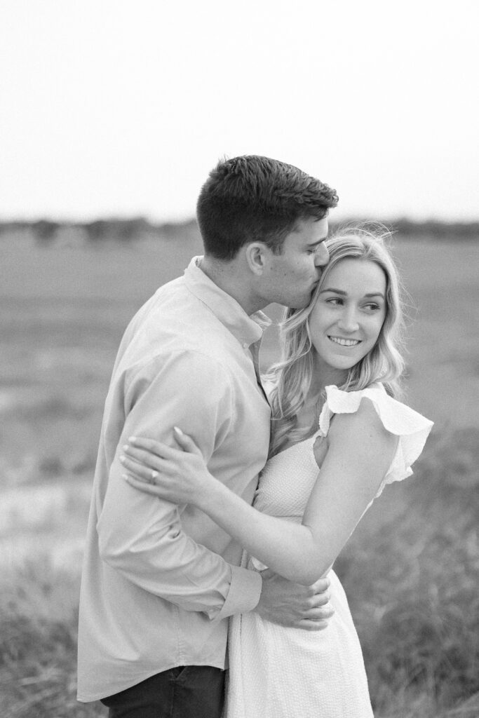 Cape Cod Engagement session black and white photo