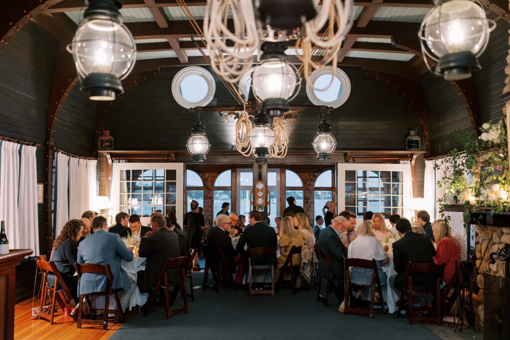 Guests seating during rehearsal dinner at the Edgartown Reading Room 