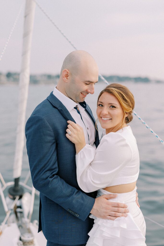 Sailboat Engagement Session off the coast of New England 