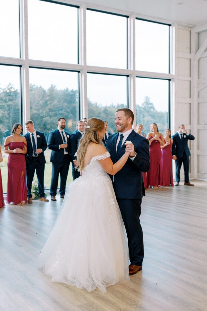 Bride and groom first dance for New Hampshire wedding at The Greenery at McKenzie's Farm