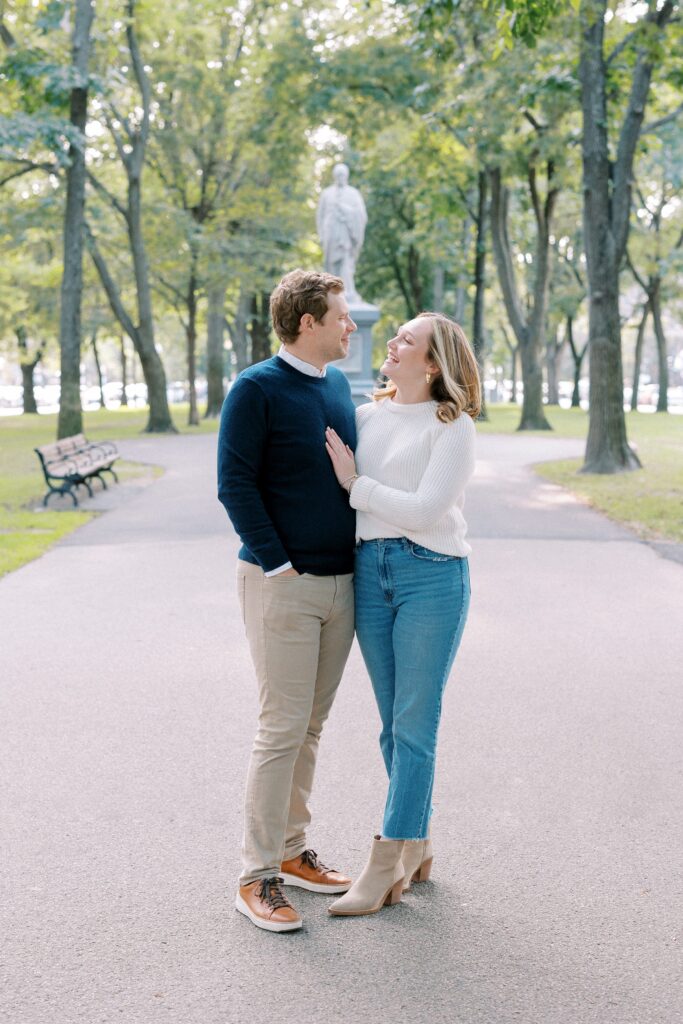 Boston engagement photos in Comm Ave
