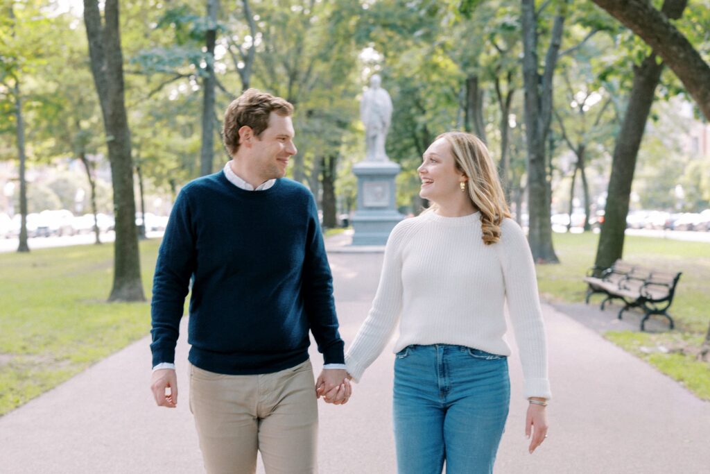 Comm ave engagement photos in Boston 