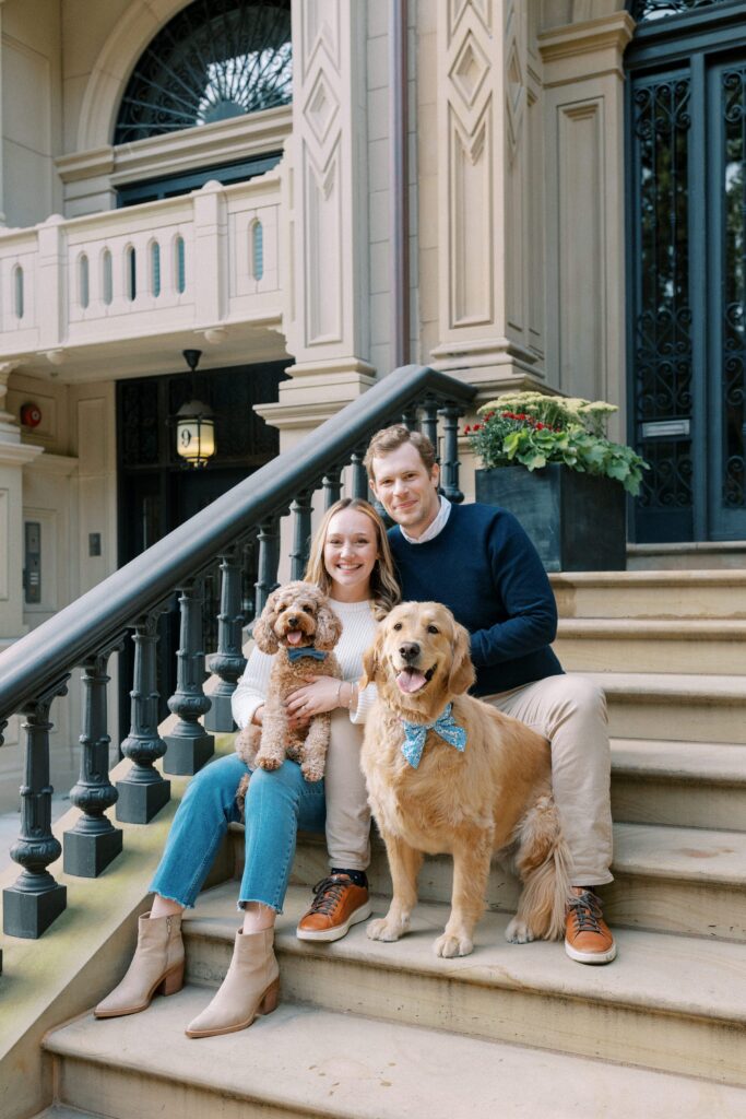Boston dog lovers engagement photos