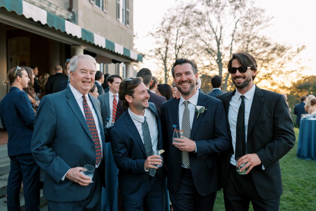 Groom and friends during cocktail hour